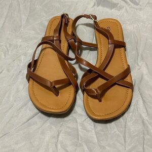 Cityclassified Tan Strappy Flats